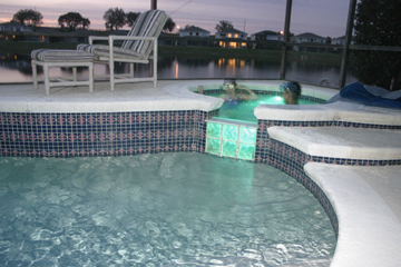 Jacuzzi Spa fiber optic colored lighting
